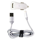 PowerPeak (12W/2.4A) Car Charger/Adapter & 4-Foot Cable for iPhones - White