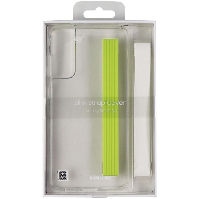 Samsung Slim Strap Cover Case for Galaxy S21 FE (5G) - Clear/White/Neon Yellow