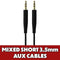 Generic 3.5mm to 3.5mm Short Aux Cables Under 4-foot - Mixed Color/Style/Length