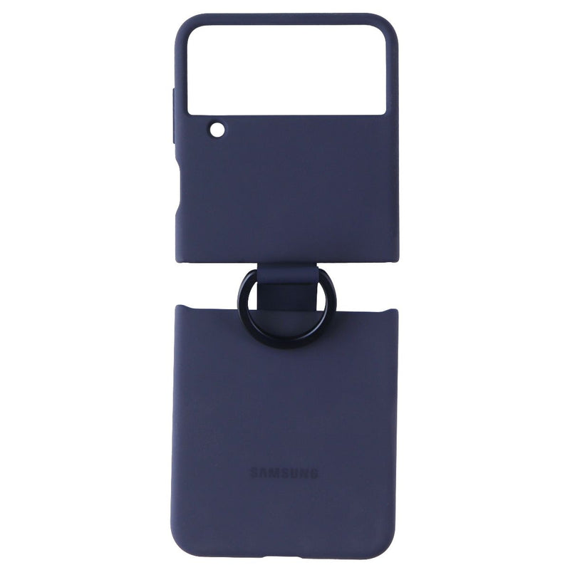 Samsung Silicone Cover with Ring for Samsung Galaxy Z Flip4 - Navy