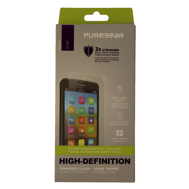 PureGear Tempered Glass with Self Aligning Tray for LG G6 - HD Clarity Clear