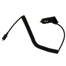 PureGear 4Ft Coiled 12W/2.4A Vehicle Car Charger for Micro-USB Devices - Black