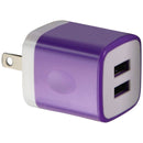 Universal (5V/2.1A) Dual USB Charger Travel Adapter - Purple/White (PT-WC-13PRP)