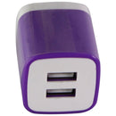 Universal (5V/2.1A) Dual USB Charger Travel Adapter - Purple/White (PT-WC-13PRP)