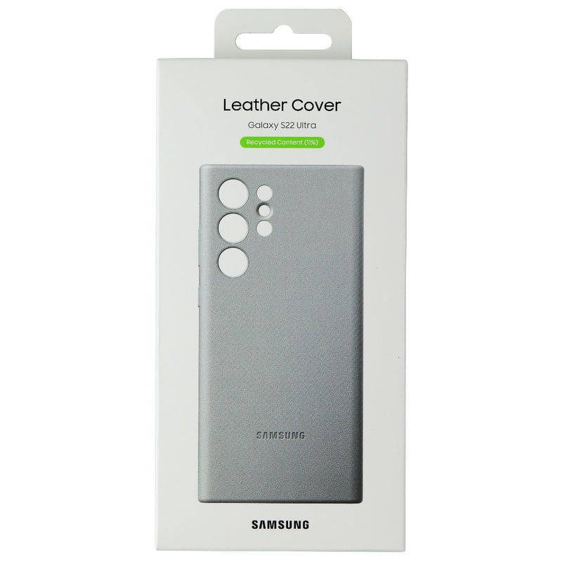 Samsung Leather Cover Case for Samsung Galaxy S22 Ultra - Light Gray