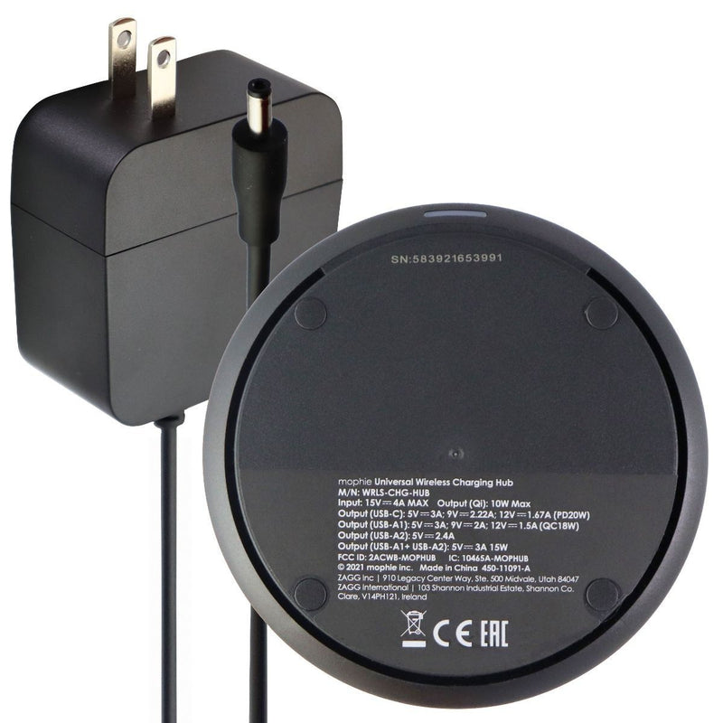 Mophie 10W Wireless Charging Hub with USB-C & USB Ports - Black