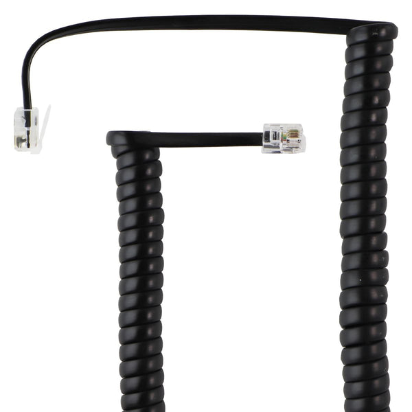 Coiled 2.5-ft (RJ22) Telephone Connector Cable - Black