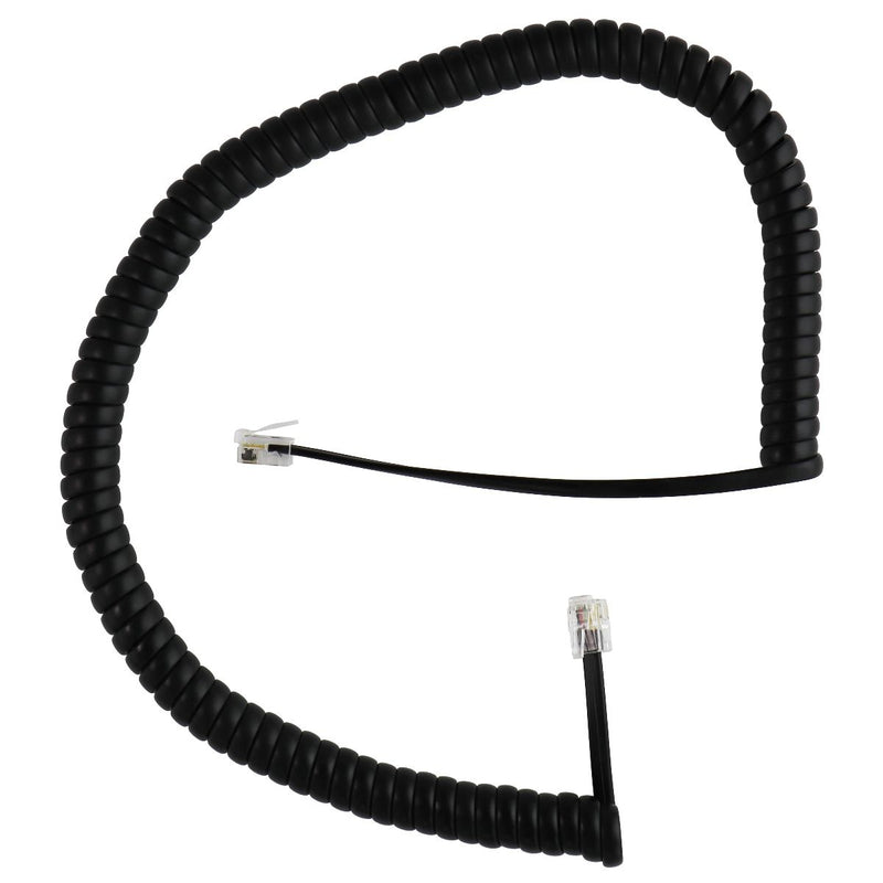Coiled 2.5-ft (RJ22) Telephone Connector Cable - Black