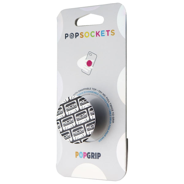 PopSockets PopGrip Stand and Grip with Swappable Top - Black/White Tapes