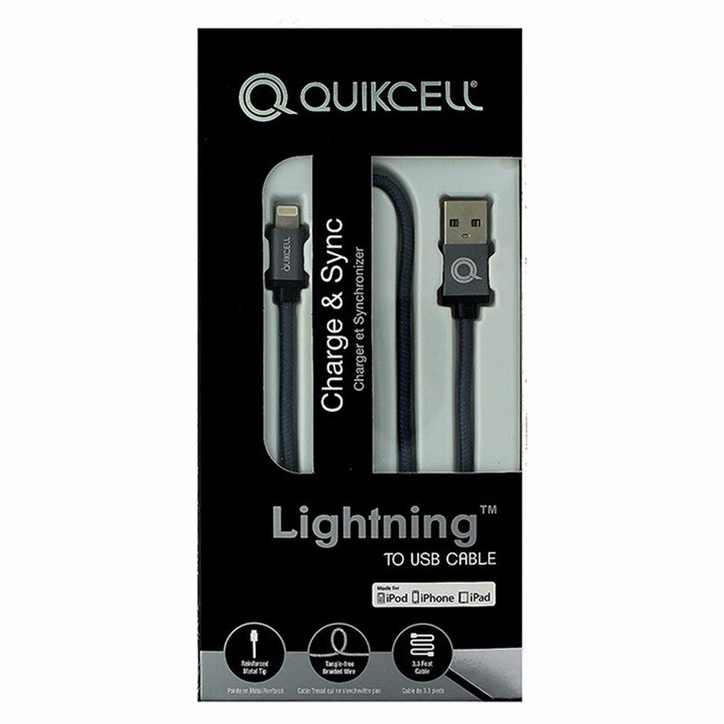 Quikcell (LIGHT - SIL) 3.3Ft Charge and Sync Cable for iPhones