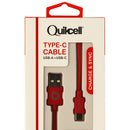 Quikcell (ALPHACOMM) 3.3Ft Charge & Sync Cable for USB-C Devices - Red