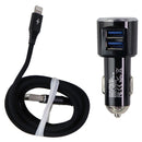 NEM (3.1-Amp) Dual USB Car Charger for iPhones - Black