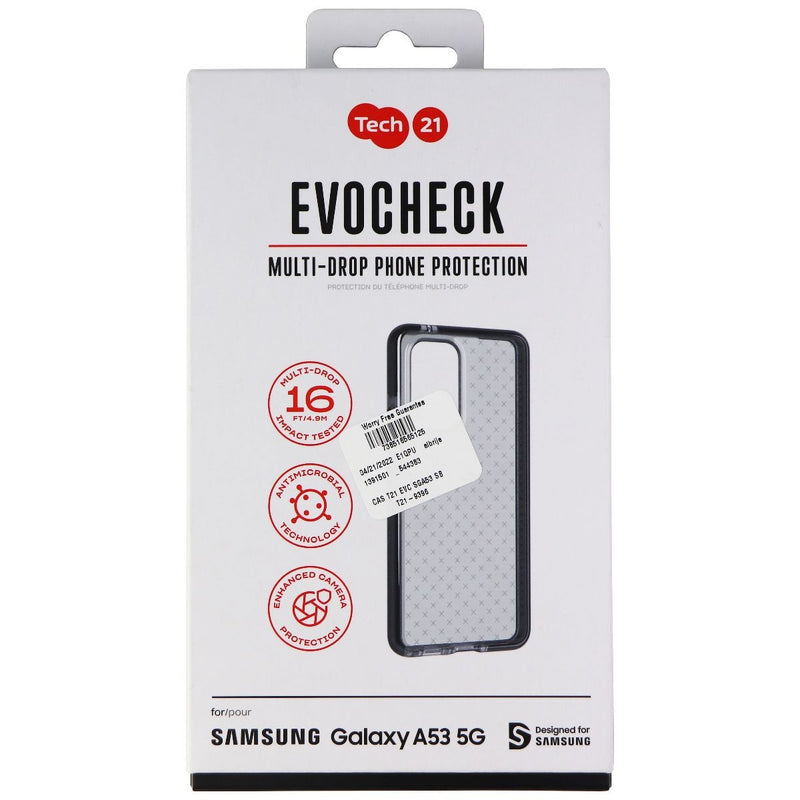 Tech21 Evo Check Series Flexible Gel Case for Samsung Galaxy A53 5G - Black