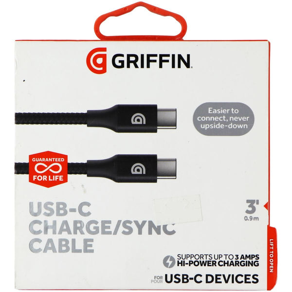Griffin (3-Ft) Premium Braided USB-C to USB-C Charge/Sync Cable - Black
