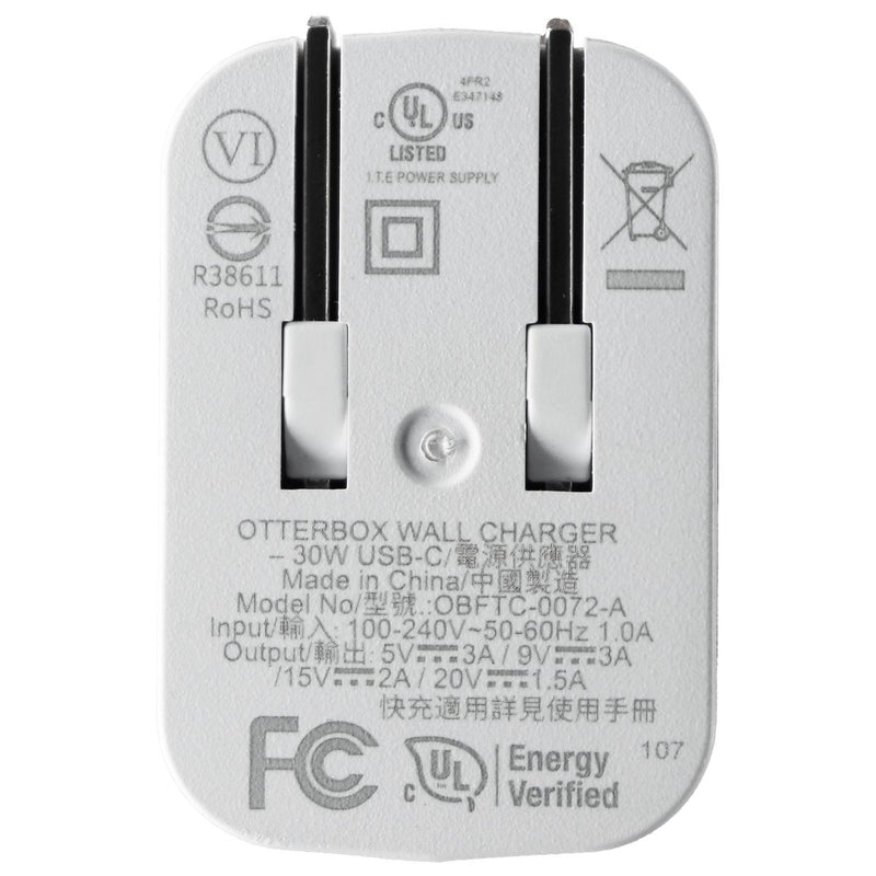 OtterBox (30-Watt) Single USB-C Wall Charger - White (OBFTC-0072-A)
