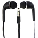 Basic 3.5mm Wired Earbud Headset with In-Line Microphone - Black