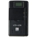 LCD + USB IC Smart Wall Charger - Black