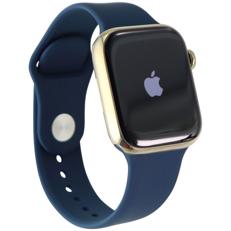 Apple Watch Series 7 (GPS + LTE) A2477 (45mm) Stainless Gold/Blue Sp Band