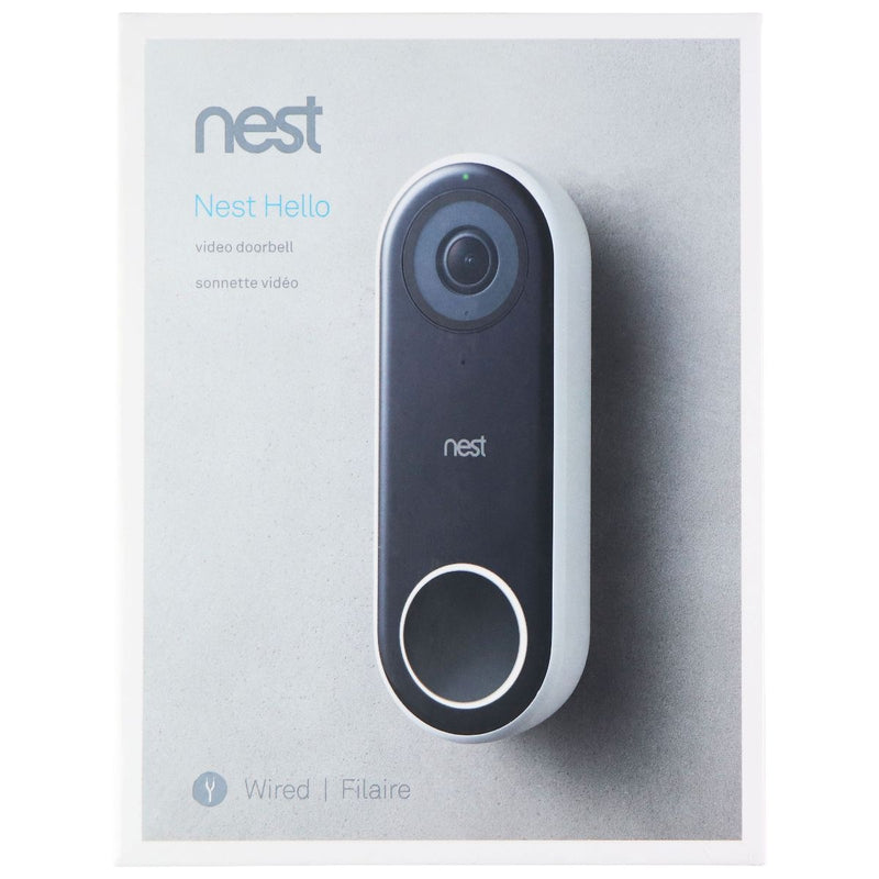 Nest Hello Video Doorbell - Wired - White/Black (A0077)