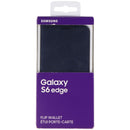 Samsung Official Flip Wallet Case for Galaxy S6 Edge - Dark Blue/Black Fabric
