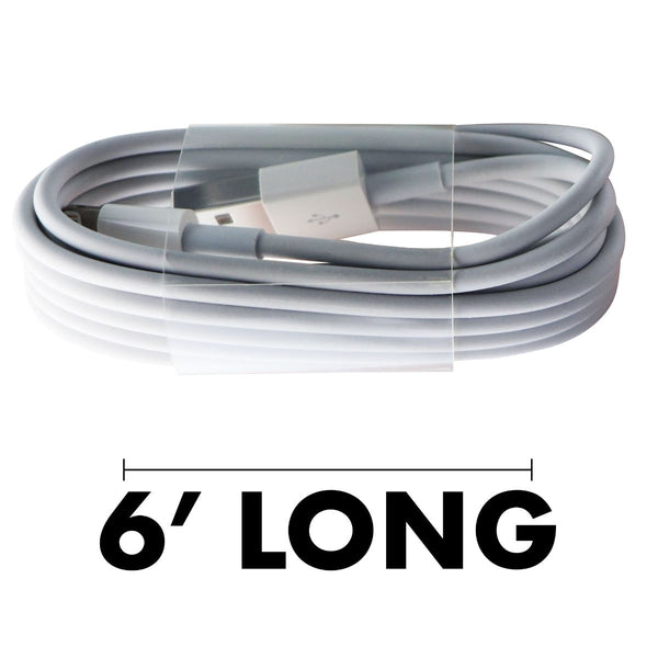 Apple (6 Foot/2m) Lightning 8-Pin to USB Charge/Sync Cable - White (MD819AM/M)