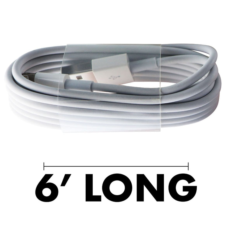 Apple (6 Foot/2m) Lightning 8-Pin to USB Charge/Sync Cable - White (MD819AM/M)
