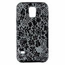 Nanette Lepore Dual Layer Case for Samsung Galaxy S5 Black and Gray Lace Design