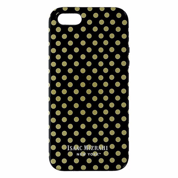 Isaac Mizrahi Dual Layer Case for iPhone 5/5S/SE - Black and Gold - Polka dots