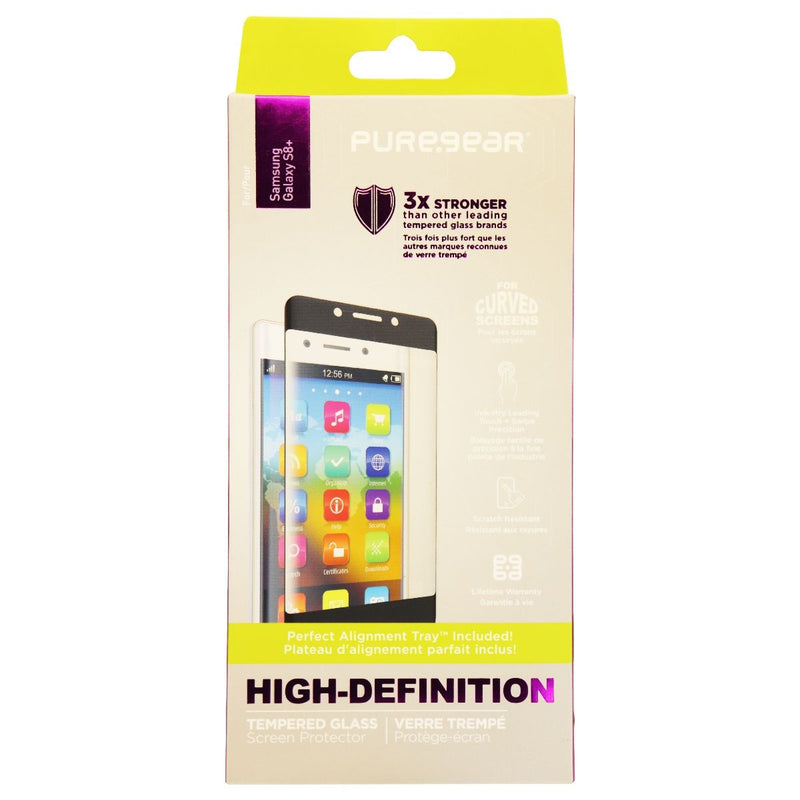 PureGear Curved HD Tempered Glass for Samsung S8+ (Plus) - Clear/Black Border