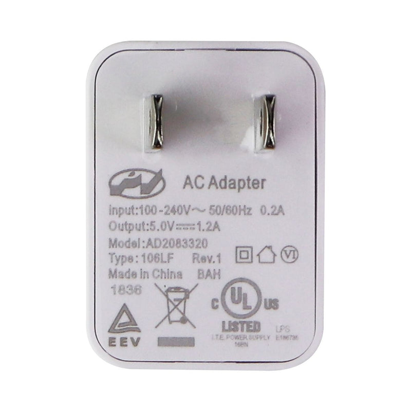 Single USB AC Adapter Wall Charger Power Plug - White (AD2083320)