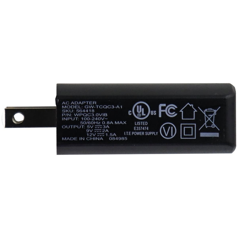 Quick Charge 3.0 Single USB Wall Charger/Adapter - Black (GW-TCQC3-A1)