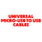 Universal Micro-USB to USB Charge Cable - Mixed Color / Length and Style