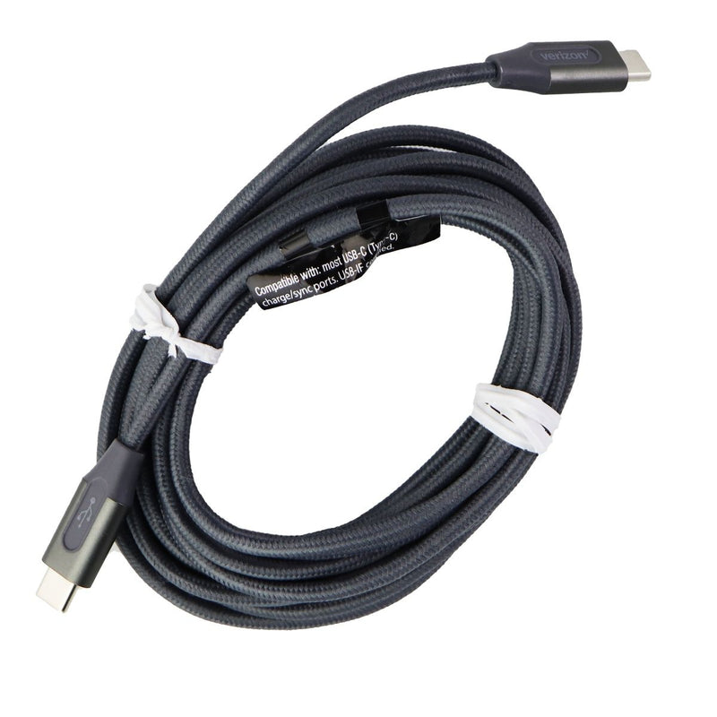 Verizon 10-Ft (USB-C) to (USB-C) Charge & Sync Braided Cable - Gunmetal Gray