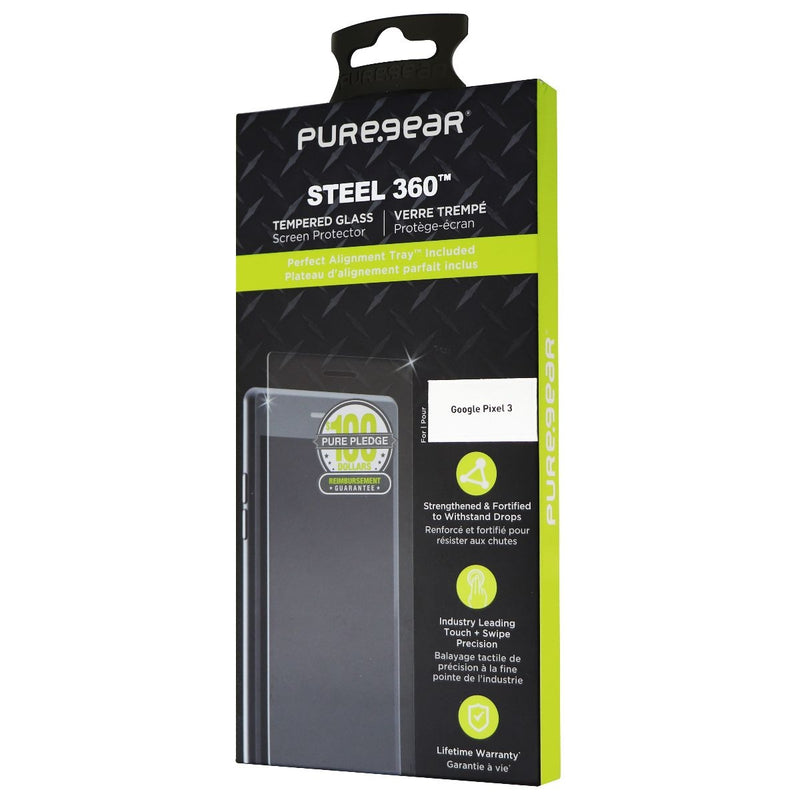 PureGear Steel 360 Tempered Glass Screen Protector for Google Pixel 3