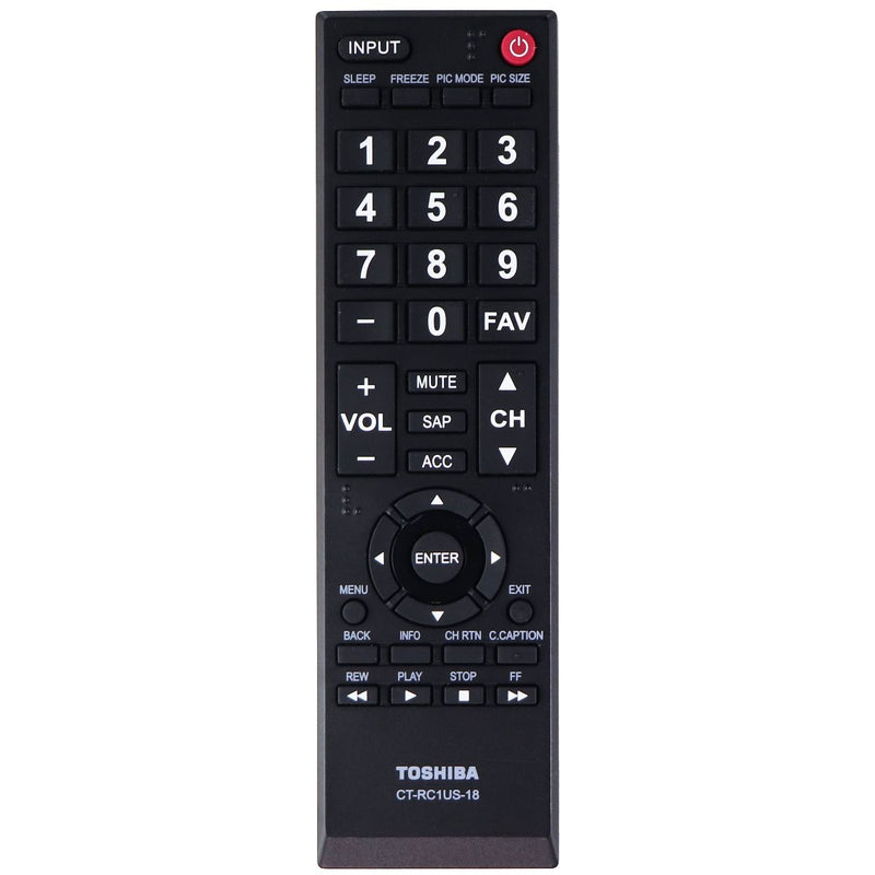 Toshiba Remote Control (CT-RC1US-18) for Select Toshiba TVs - Black