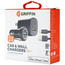 Griffin 10-Watt/2.1A Car & Wall Chargers + 3Ft Cable for iPhones - Black