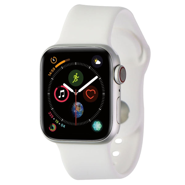 Apple Watch Series 4 (A1975) GPS + Cell - 40mm Silver Aluminum/White Sport Band