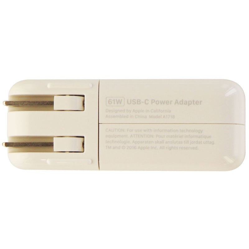 Apple 61W USB-C Power Adapter Wall Charger - White A1718 (MNF72LL/A)
