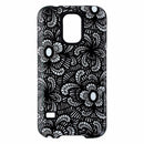 M-Edge Echo Hybrid Case Cover for Samsung Galaxy S5 - Black / White Flowers