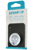 SpinPop Grip and Stand for Phones and Tablets - Skull Droplet Blue