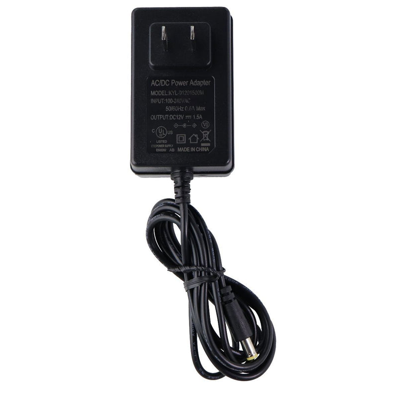 (12V/1.5A) AC/DC Power Adapter Wall Charger - Black (KYL-01201500M)