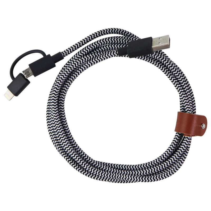 Native Union 6.5-Foot Belt Cable Twin Head Micro-USB and Lightning - Black/White