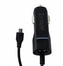 Key 3.4A Micro-USB Car Charger with Extra USB Port - Black