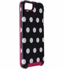 M-Edge Echo Hybrid Hard Case for Apple iPhone SE 5s 5 - Blk Wht Polka Dots/ Pink