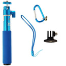 XSories U-Shot 19-in Telescopic Pole w/ 1/4-inch Mount and GoPro Adapter - Blue