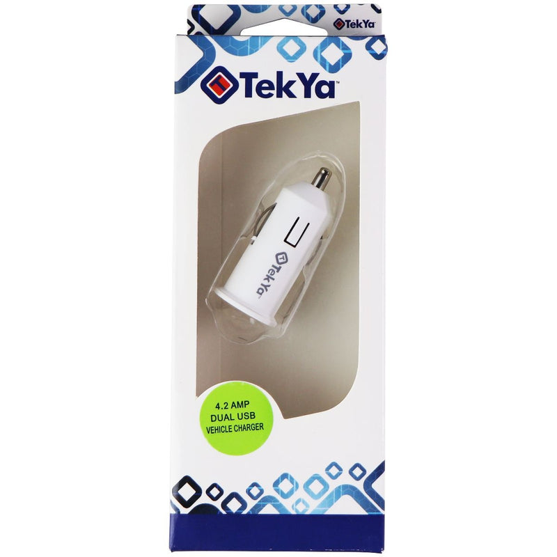 TekYa Universal Dual USB Car Charger (UNICLAP12947) - White
