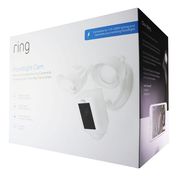 Ring Flood Light Cam Motion Activated Camera & Floodlight with Speaker - White