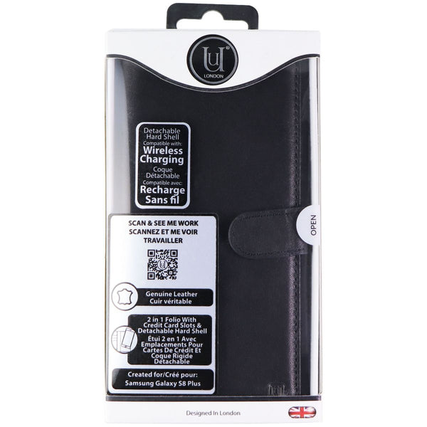 Unique London Genuine Leather 2 in 1 Folio for Samsung Galaxy (S8+) - Black