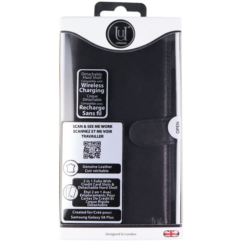 Unique London Genuine Leather 2 in 1 Folio for Samsung Galaxy (S8+) - Black