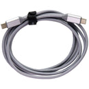 PowerPeak Fast Charge Braided 5-Foot USB-C to USB-C Charge / Sync Cable - Silver